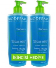 Bioderma Sebium Foaming Jel 500 ML 1 Alana 1 Bedava Yağlı Ciltler İçin Temizleme Jeli